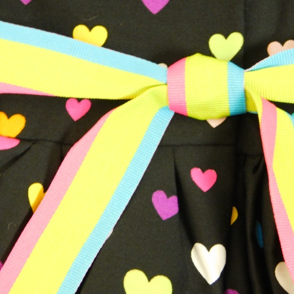 Youngland Girls 2T Heart Print A-line Poplin Dress - Picture 9 of 9